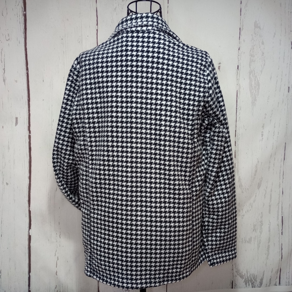 LANDS END Black and White Houndstooth Pattern Extra Soft Zip Close Jacket - Picture 11 of 11